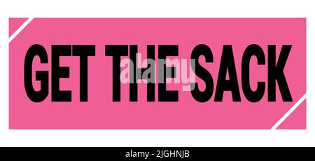 OBTENEZ LE texte DE SAC écrit sur l'enseigne rose-noir grungy timbre. Banque D'Images