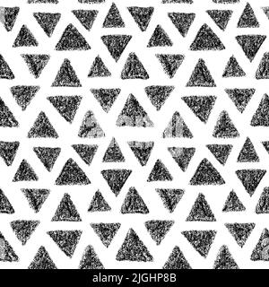 Motif sans couture de triangles noirs vectoriels dessinés à la main Illustration de Vecteur