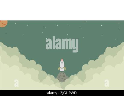 Au fond d'écran vectoriel de lune plat Illustration de Vecteur