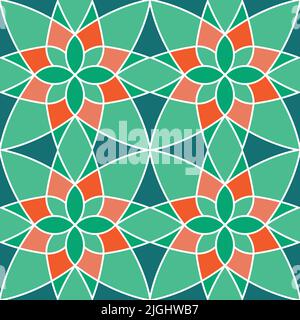 Mosaïque géométrique. Motif sans couture. Tapisserie numérique de style arabe, imprimé textile. Illustration de Vecteur