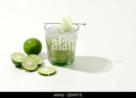 Cucumber glacé au citron vert ou es Timun Serut ou le BOH Timon. Populaire pendant le ramadan. Banque D'Images