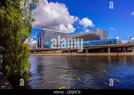 Front de mer et centre des congrès de Stockholm. Suède. Banque D'Images