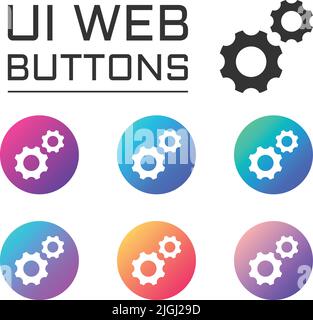 bouton web de l'interface utilisateur du compte gear wheels Illustration de Vecteur