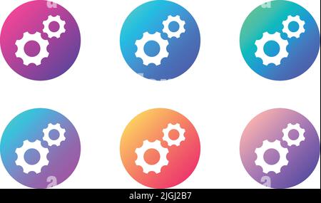 bouton web de l'interface utilisateur du compte gear wheels Illustration de Vecteur