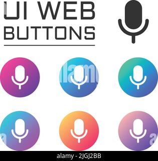 bouton web de l'interface utilisateur du microphone Illustration de Vecteur