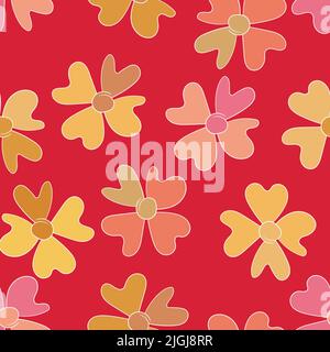 Motif fleuri sans couture avec roses à base d'ornements traditionnels d'art populaire. Fleurs colorées sur fond blanc. Style Doodle. Illustration vectorielle Illustration de Vecteur