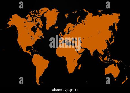 Carte du monde avec différentes couleurs une forme Bavière Allemagne Banque D'Images