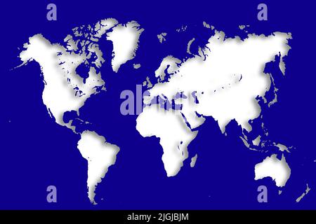 Carte du monde avec différentes couleurs une forme Bavière Allemagne Banque D'Images