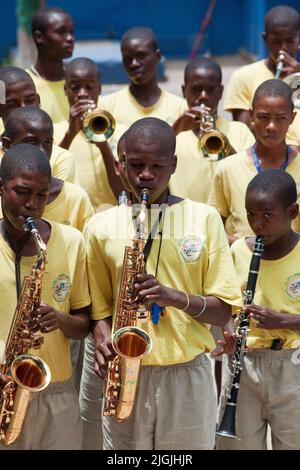 Jamaïque, Kingston. L'école Alpha Boys possède des cours de musique et de nombreux musiciens jamaïcains célèbres sont venus de cette école. Banque D'Images