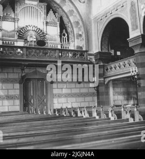 Kyrka intérieur détail contre l'orgue de l'église de Bräkne-Hoby. Banque D'Images
