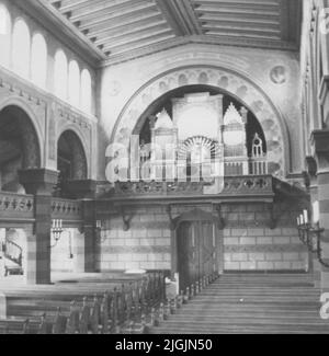 Kyrka intérieur détail contre l'orgue de l'église de Bräkne-Hoby. Banque D'Images