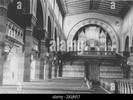 Kyrka intérieur détail contre l'orgue de l'église de Bräkne-Hoby. Banque D'Images
