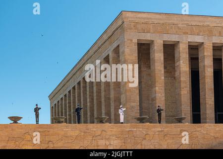 Ankara, Turquie - 05 juillet 2022: Anıtkabir, situé à Ankara, est le mausolée de Mustafa Kemal Atatürk, le fondateur de la République turque. Banque D'Images