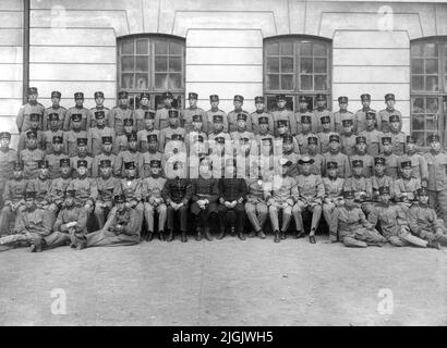 Infanteri Karlskrona régiment de grenadiers à Gräsvik. Capitaine Eric Gabrielsson. Banque D'Images