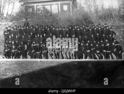 Infanteri Karlskrona régiment de grenadiers à Gräsvik. École de soldat de printemps 1929. Banque D'Images