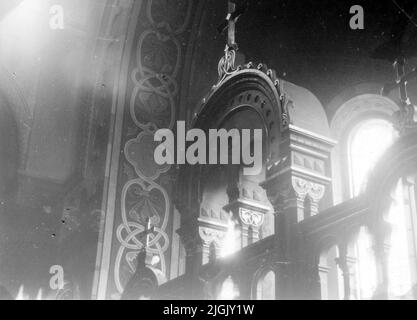 Kyrka détail intérieur de l'église Bräkne-Hoby. Banque D'Images