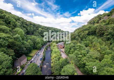 Vue depuis le téléphérique de Matlock Bath Banque D'Images