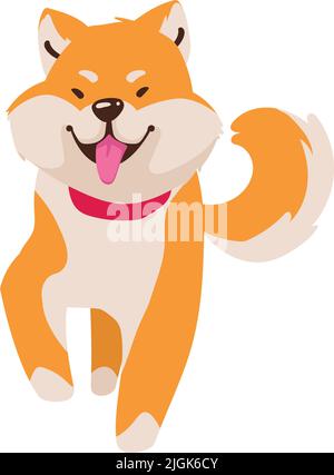 personnage de marche shiba inu Illustration de Vecteur