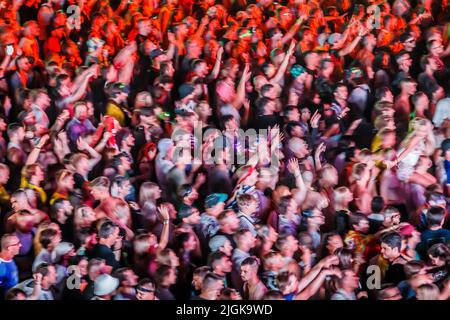 Représentation de DJ Timmy Trumpet lors de la deuxième nuit du Festival Ultra Europe qui s'est tenu à Split, en Croatie, sur 09 juillet 2022. Photo: Zvonimir Barisin/PIXSELL Banque D'Images