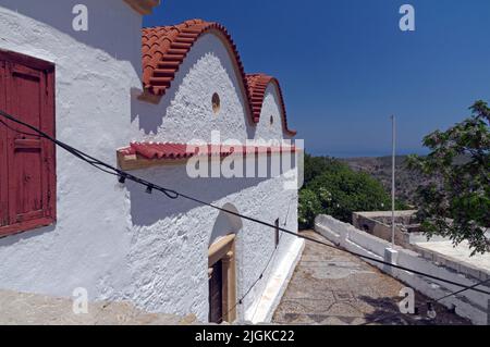 Micro Chorio village déserté, île de Tilos, Dodécanèse. Près de Rhodes. Mai 2022. Ressort. Banque D'Images