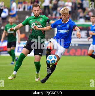 Glentoran vs Rangers B, amis d'avant-saison, Bet McLean Oval, dimanche 10th juillet 2022 Banque D'Images