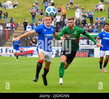 Glentoran vs Rangers B, amis d'avant-saison, Bet McLean Oval, dimanche 10th juillet 2022 Banque D'Images