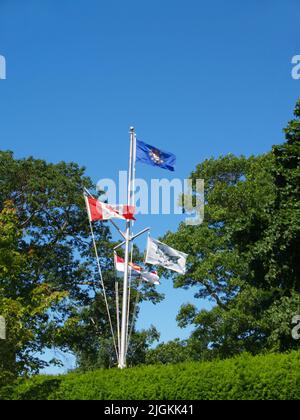 Les drapeaux de l'Île-du-Prince-Édouard Banque D'Images