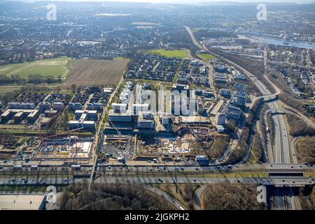 Vue aérienne, City Crone East, Federal Highway B1, A40 et B236, Dortmund, Région de la Ruhr, Rhénanie-du-Nord-Westphalie, Allemagne, Europe, DE, photographie aérienne, b Banque D'Images