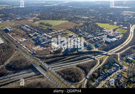 Vue aérienne, City Crone East, Federal Highway B1, A40 et B236, Dortmund, Région de la Ruhr, Rhénanie-du-Nord-Westphalie, Allemagne, Europe, DE, photographie aérienne, b Banque D'Images