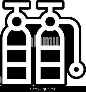 icône des réservoirs d'oxygène . Illustration de Vecteur