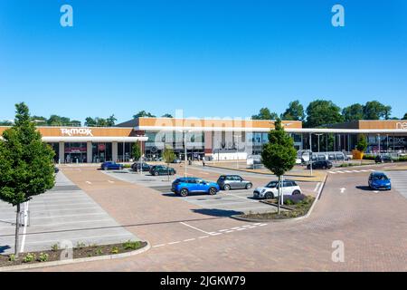 Elliott's Field Retail Park, Leicester Road, Rugby, Warwickshire, Angleterre, Royaume-Uni Banque D'Images