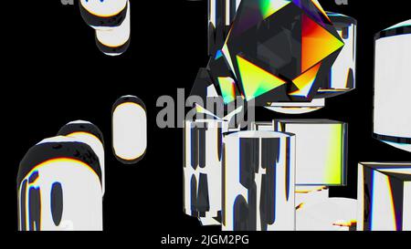 Éléments primitifs en verre. Rendu 3D généré par ordinateur Banque D'Images