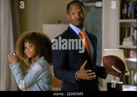 QUVENZHANE WALLIS, Jamie Foxx, Annie, 2014 Banque D'Images