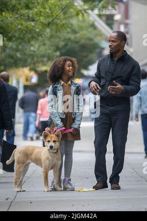 QUVENZHANE WALLIS, Jamie Foxx, Annie, 2014 Banque D'Images