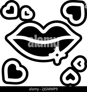 Icône de lèvres d'amour . Illustration de Vecteur