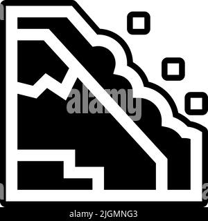 Icône de glissement de terrain en cas de catastrophe naturelle . Illustration de Vecteur