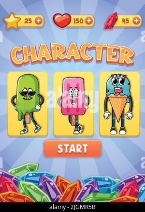 Un modèle d'arrière-plan de jeu avec illustration d'éléments Illustration de Vecteur