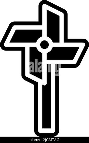 Icône de moulin à vent à ressort . Illustration de Vecteur