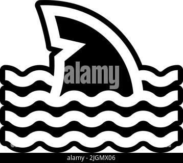 Icône requin sauvage . Illustration de Vecteur