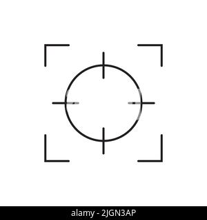 Icône de vecteur de mise au point de l'objectif de la caméra isolée sur fond blanc Illustration de Vecteur