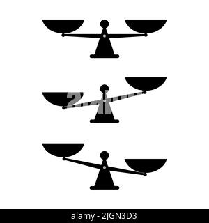 Icône d'échelle de balance vectorielle isolée sur fond blanc Illustration de Vecteur