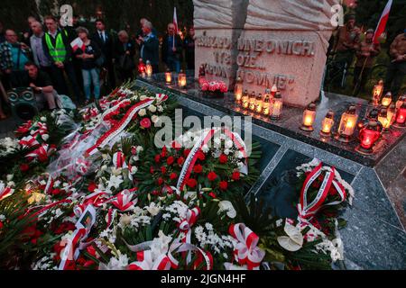 Wroclaw, Wroclaw, Pologne. 11th juillet 2022. À Wroclaw, les nationalistes ont célébré la Journée du souvenir des victimes du génocide commis par les nationalistes ukrainiens sur les citoyens de la deuxième République polonaise (Credit image: © Krzysztof Zatycki/ZUMA Press Wire) Credit: ZUMA Press, Inc./Alay Live News Banque D'Images