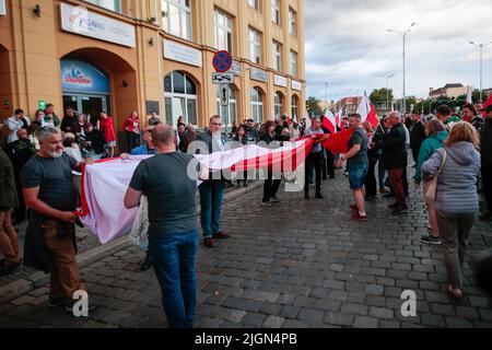 Wroclaw, Wroclaw, Pologne. 11th juillet 2022. À Wroclaw, les nationalistes ont célébré la Journée du souvenir des victimes du génocide commis par les nationalistes ukrainiens sur les citoyens de la deuxième République polonaise (Credit image: © Krzysztof Zatycki/ZUMA Press Wire) Credit: ZUMA Press, Inc./Alay Live News Banque D'Images