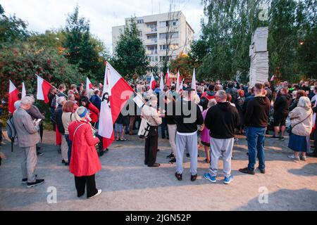 Wroclaw, Wroclaw, Pologne. 11th juillet 2022. À Wroclaw, les nationalistes ont célébré la Journée du souvenir des victimes du génocide commis par les nationalistes ukrainiens sur les citoyens de la deuxième République polonaise (Credit image: © Krzysztof Zatycki/ZUMA Press Wire) Credit: ZUMA Press, Inc./Alay Live News Banque D'Images