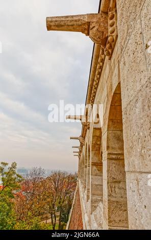 Fischermans Bastion détails architecturaux à Budapest Hongrie Banque D'Images