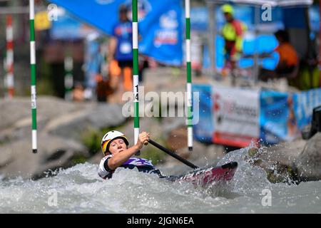 Ivrea, Italie 09 juillet 2022 2022 Championnats du monde junior ICF et slalom de canoë U23 à Ivrea, en Italie, les U23 meilleurs pagayeurs slalom de canoë au monde ont pris Banque D'Images