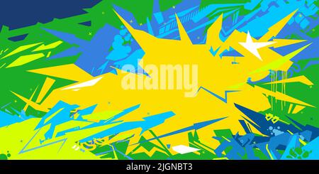 Modèle d'arrière-plan pour illustration vectorielle style Graffiti Urban Street Art abstrait de Hiphop simple plat Illustration de Vecteur