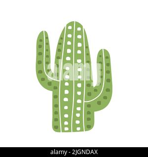Icône de dessin animé simple. Illustration vectorielle de cactus - icône mignon. Illustration vectorielle dessinée à la main en blanc Illustration de Vecteur