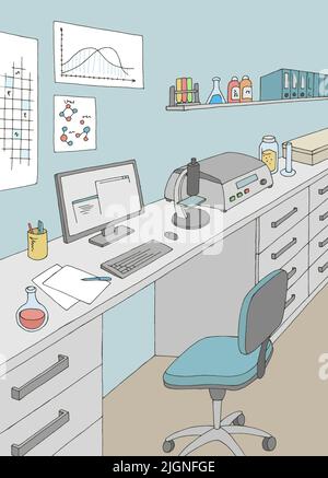 Graphique de laboratoire couleur verticale intérieur esquisse illustration vecteur Illustration de Vecteur