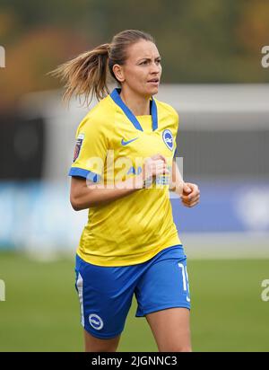 Photo du dossier datée du 18-10-2020 de Brighton et Hove Albion Kayleigh Green, qui a signé un nouveau contrat d'un an avec Brighton qui la conservera au club pour une cinquième saison. Date de publication : mardi 12 juillet 2022. Banque D'Images